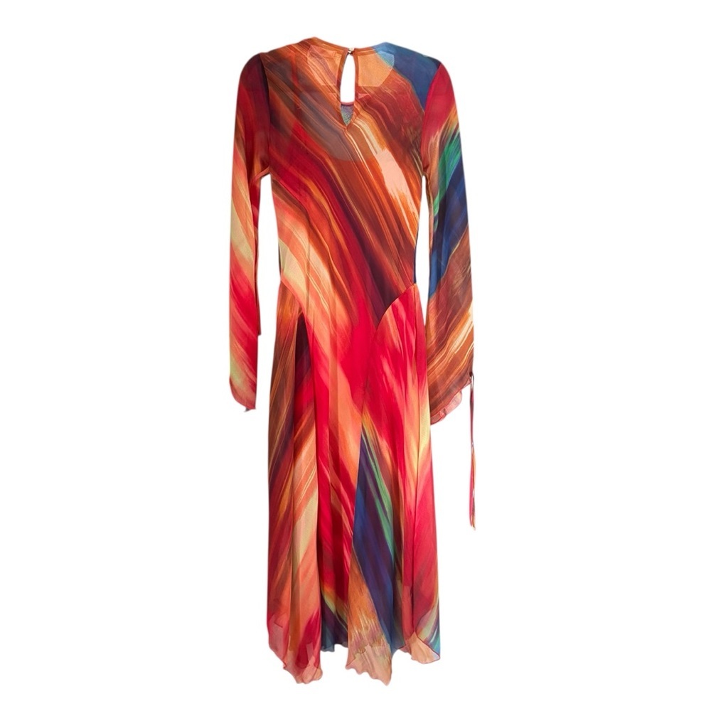 NWT INTEMPO Godette Ruffle Midi Dress Fairy Whimsigoth Y2K Romantic Chiffon Sz M - Picture 3 of 16